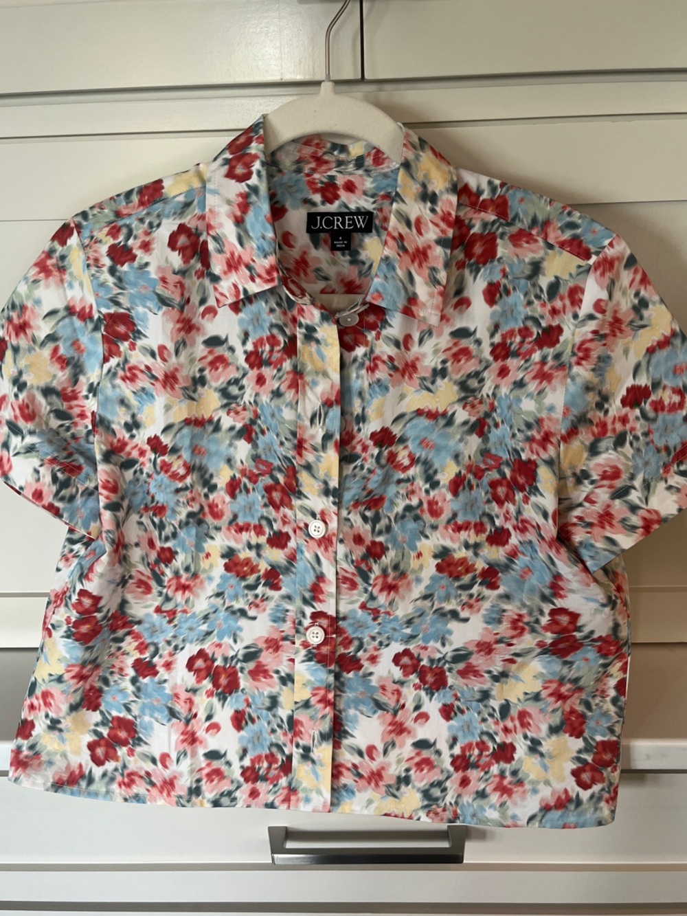 J. Crew Gamine blurred Floral Button-Front Shirt size 4